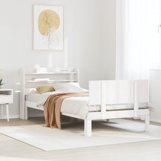 Sengeramme med hodegavl hvit 90x200 cm heltre furu 3306822