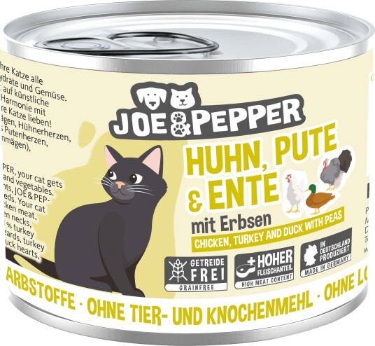Joe & Pepper våtfôr Våtfôr til Katt & And Kylling Kalkun 200 g