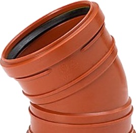 Uponor 110 Mm 45 Gr. Pp-Kloakbøjning Med 2 Muffer