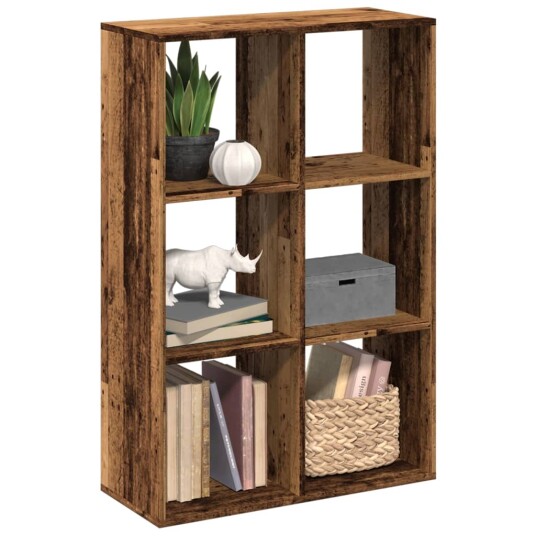Romdeler bokhylle gammel tre 69,5x29x103,5 cm konstruert tre