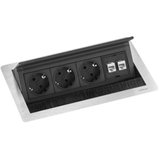 EVOline FlipTop Push DATA Medium - 3x stikk 2x RJ45 - 1504318