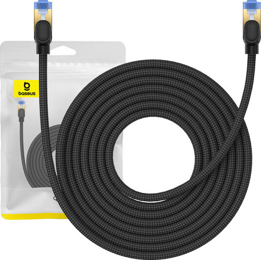 Braided network cable cat.7 Baseus Ethernet RJ45 10Gbps 8m (black)