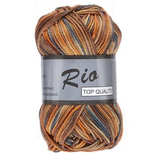 Lammy Rio Garn Print 632 Orange/Brun/Grå 50 gram