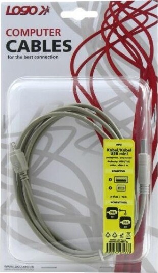 Usb-Kabel Usb-A Til Miniusb 2 M Svart 17077