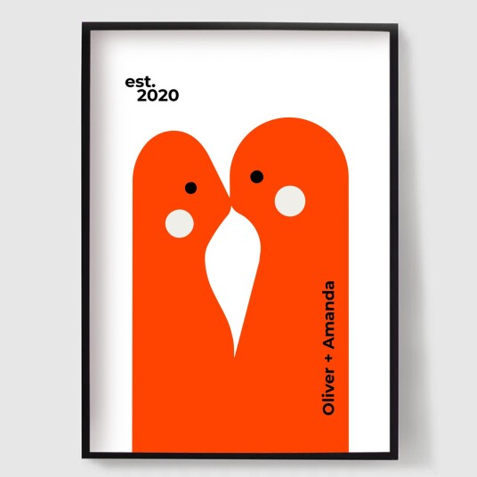 Personalisert Plakat Tilpasset Abstrakt Familieplakat 0 til 3 Barn