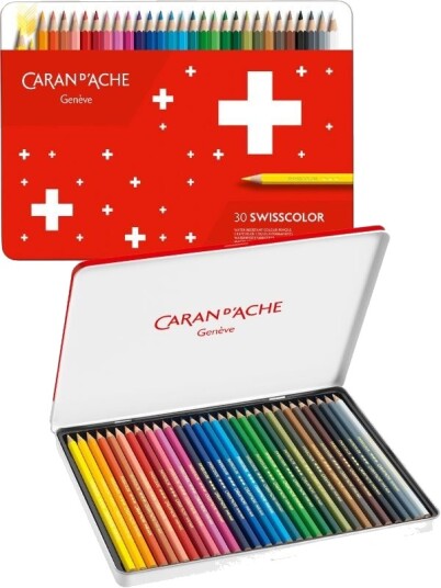 Caran d'Ache Swisscolor fargeblyanter 30 farger i metallskrin Caran d'Ache Swisscolor fargeblyanter 30 farger i metallskrin