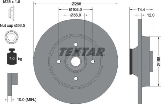 TEXTAR 92168700 Bremseskive