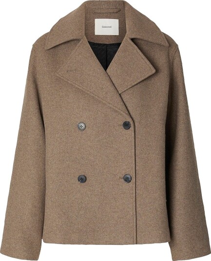 Selected Slwzia Alma Wool Blend Jacket Noos   Beige   42