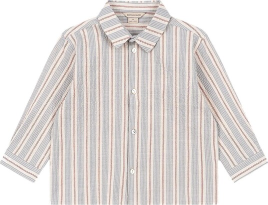 Konges Sløjd Skjorte   Elliot   Tocororo Stripe   Konges Sløjd   9 10 år (134 140)   Skjorte Beige Blå Hvit Rød