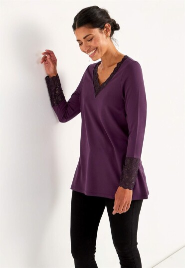 Cellbes Of Sweden Jerseytunika Med Blondedetaljer Cellbes Of Sweden Jerseytunika Med Blondedetaljer
