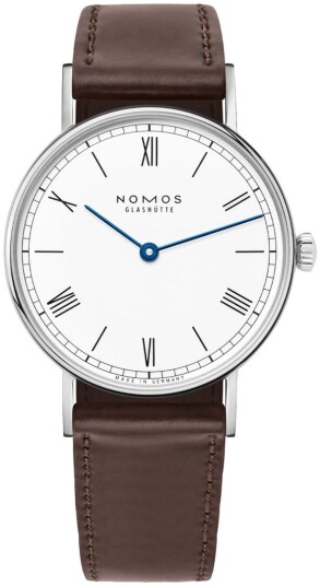Nomos Glashütte Dameklokke N 242 Ludwig Hvit/Lær Ø32.8 mm