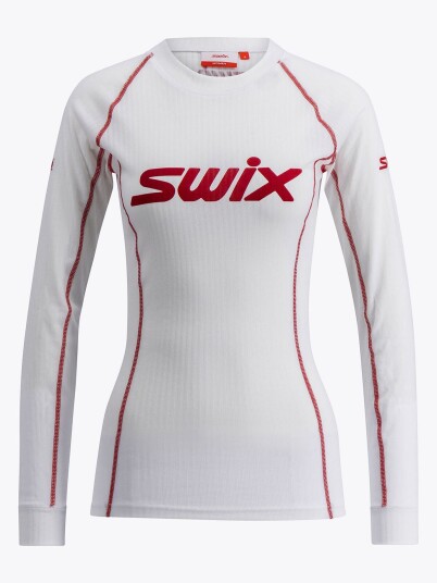 Swix RaceX Classic Long Sleeve Dame Bright White/Swix Red XS