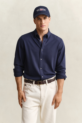 Gant Jersey Stretch Piqué skjorte MARINE 4XL