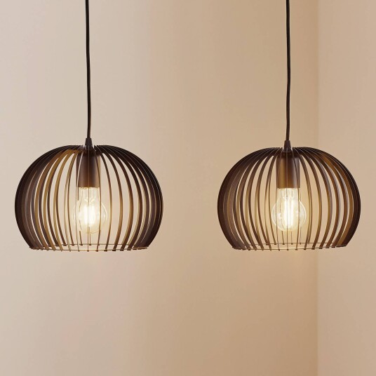 TEMAR LIGHTING Larus hengelampe av svart stål 2 lyskilder