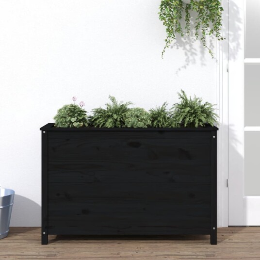 Høybed svart 119,5x40x78 cm heltre gran