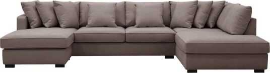 Rossita 5 seters Høyrevendt U formet Dyp Sofa med Divan og Sjeselong i Stoff   Brun