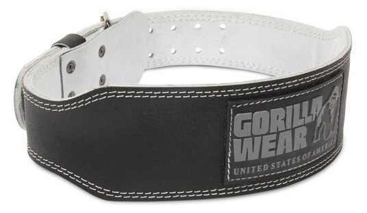 Gorilla Wear Leather Padded Belt 10cm Black/Gray  - SM