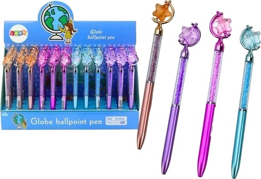 Leantoys Kulepenn Med Stjerne Diamantgodteri Blå, Refill 0,7 Mm Mix