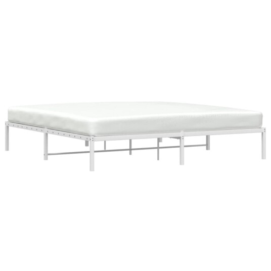  Sengeramme i metall hvit 200x200 cm