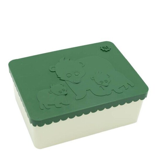 Blafre   Matboks i plast treroms 7x14x19 cm Bjørn mørk grønn/beige