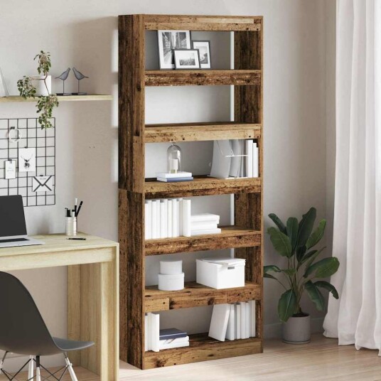 Gammel Tre Bokhylle Gammelt Tre Konstruert tre 80 x 30 x 198 cm