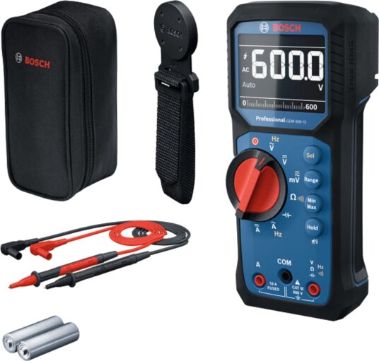 Bosch GDM 600-15 Profesjonelt Multimeter ??? IP65, True RMS, 600V/10A, 1000??F, 50kHz ??? Svart Bosch GDM 600-15 Profesjonelt Multimeter ??? IP65, True RMS, 600V/10A, 1000??F, 50kHz ??? Svart