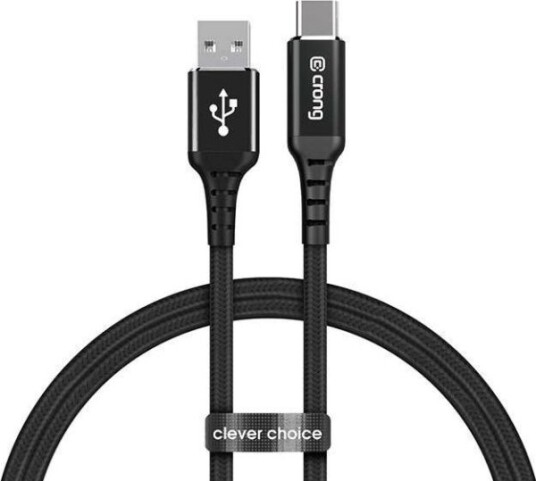 Crong Armor Link - 60W 3A Usb-A Til Usb-C Flettet Kabel 150 Cm (Svart)
