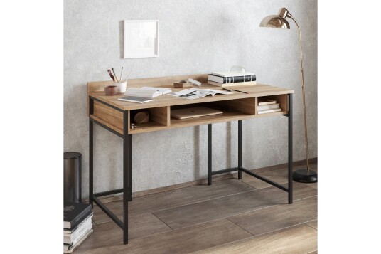 Skrivebord Kerkejaure 120 cm med Oppbevaringshyller Svart