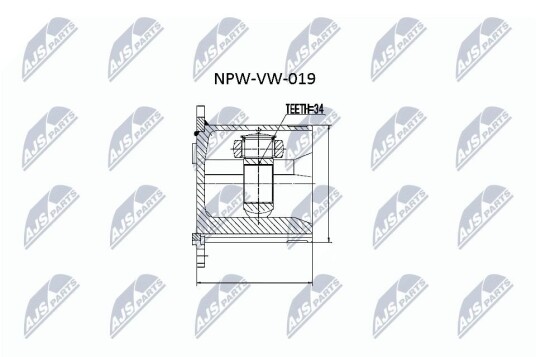 Nty Drivknute drivaksel NTY NPW VW 019 Nty Drivknute drivaksel NTY NPW VW 019