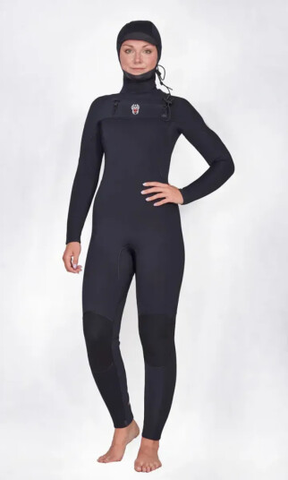 Lunasurf Alpha 5/4 Hooded Front Zip Womens Wetsuit Yamamoto (Dame 8T)