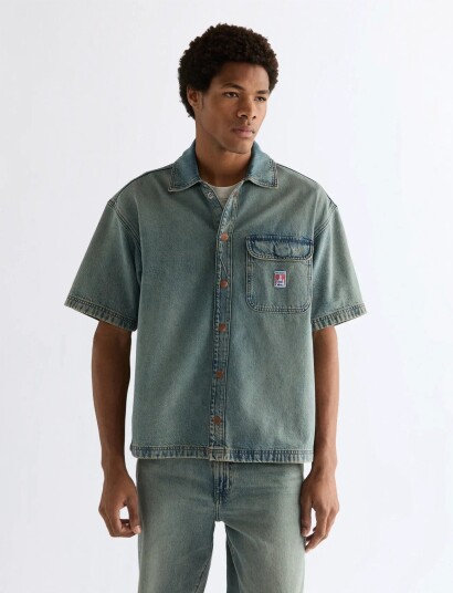 Wrangler Ss Overshirt Blue S x 00