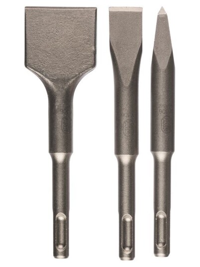 Bosch Meiselsett SDS-Plus 3 Deler 140 mm for Betong og Stein