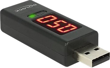 Delock USB Type A Strømmåler og Voltmetermålere Svart