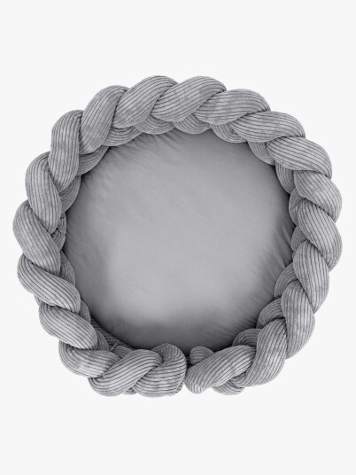 Meowbaby Aesthetic Babynest Med Flettet Beskyttelse & Leketeppe Grey Meowbaby Aesthetic Babynest Med Flettet Beskyttelse & Leketeppe Grey