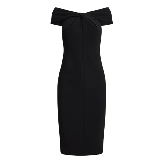 Lauren Ralph Lauren Twist Front Crepe Cocktail Dress Black 38 Lauren Ralph Lauren Twist Front Crepe Cocktail Dress Black 38