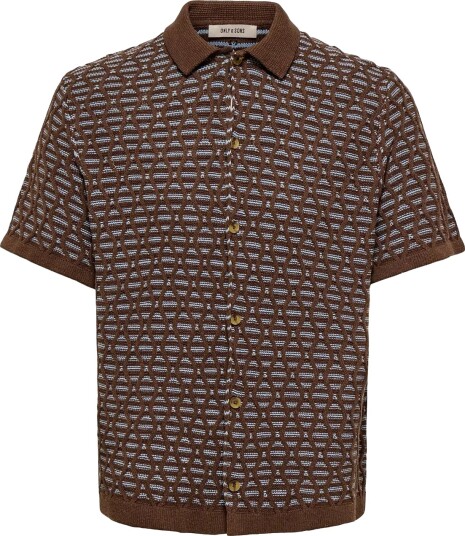ONLY & SONS Onswave Rlx Ss Shirt Knit Brown XS