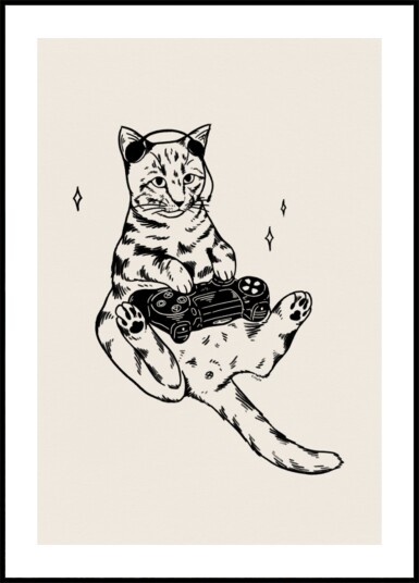 Chill Gamer Cat Plakat / 21x30