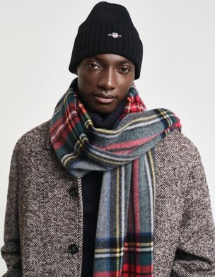 GANT Shield Wool Beanie - Unisex - Black One Size GANT Shield Wool Beanie - Unisex - Black One Size