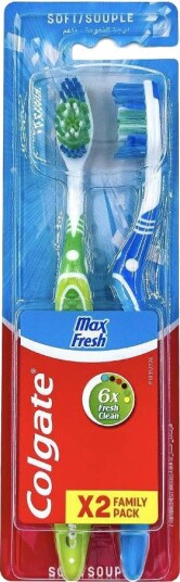 Colgate Max Fresh Soft Tannbørster – myk bust 2 stk.