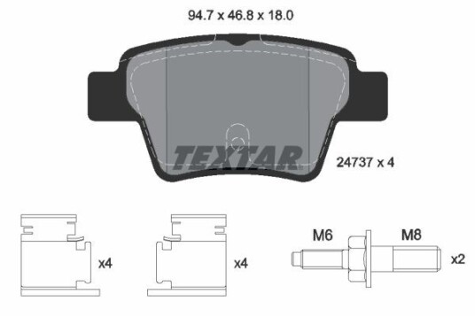 Bremseklosser TEXTAR 2473701 Bremseklosser TEXTAR 2473701