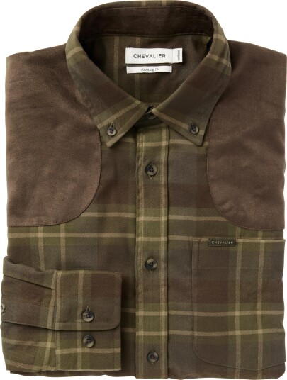 Chevalier Men"s Chill Coolmax Shirt Pinegrove Green Checked L
