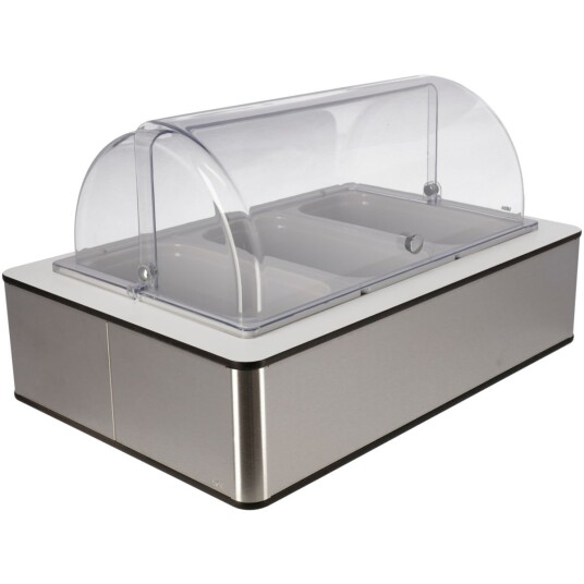 VEGA Buffetsystem komplett Fundale hvit 10 cm melamin hvit 3 x GN 1/3; Størrelse GN 1/1, 57x36.5x27.4 cm (LxBxH); Valnøtt/Transparent/Hvit; Rektangulær