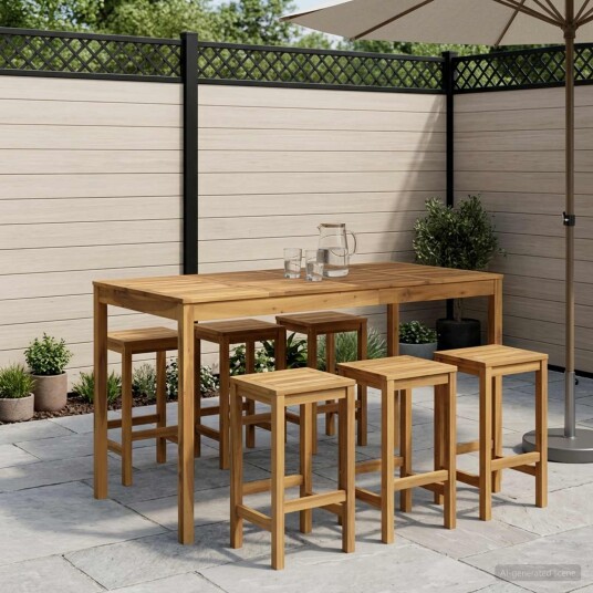 vidaXL Hagebarbord Hvit 180 x 88,5 x 105 cm Solid akasietre vidaXL Hagebarbord Hvit 180 x 88,5 x 105 cm Solid akasietre