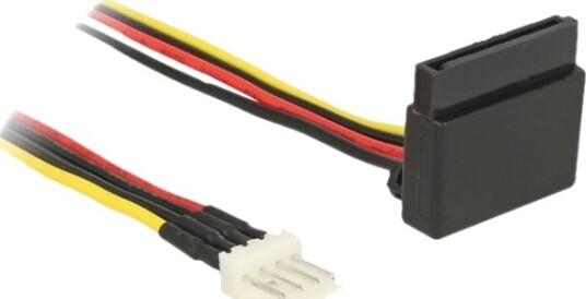 Delock Strømadapter 4 Pin Mini Strømkontakt Hann Til Sata Strøm R Oppvinklet 5 / 12 V 30 Cm