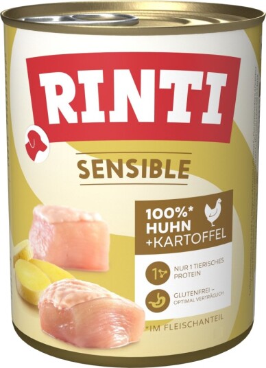 Rinti Sensible Våtfôr Kylling & Potet 24x800g