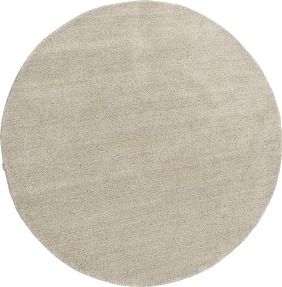 Kilands Muddus rund beige – håndvevd ullteppe