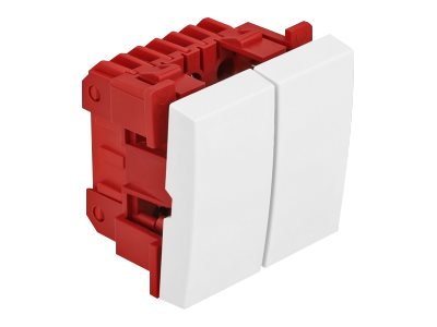 Delock - Easy 45 - Push-Button Switch - 2 Rockers - 10 A - Ac 250 V - Hvit, Ral 9003
