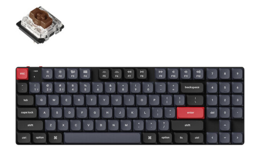 Keychron K13 Pro QMK/VIA Wireless RGB Aluminium 80% Hot swap Gateron Low Profile Brown - ND - Gamingtastatur - Uten numpad - Nordisk - Svart Keychron K13 Pro QMK/VIA Wireless RGB Aluminium 80% Hot swap Gateron Low Profile Brown - ND - Gamingtastatur - Uten numpad - Nordisk - Svart