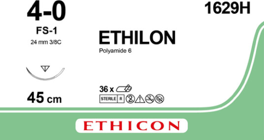 Ethilon sutur 4-0 24 mm 45 cm 1629H 1 stk Ethilon sutur 4-0 24 mm 45 cm 1629H 1 stk