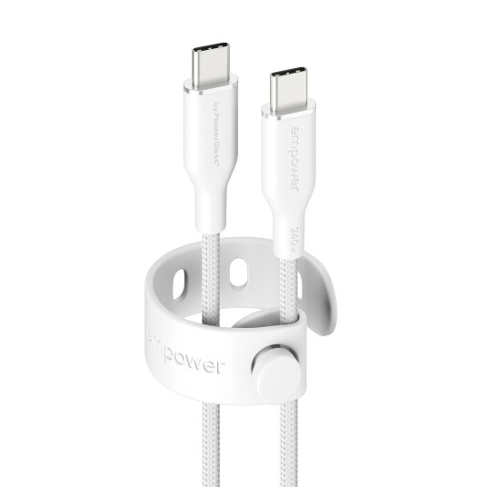 PanzerGlass Empower Racing USB-C 240W Hurtigladekabel 1.2M Sølvhvit PanzerGlass Empower Racing USB-C 240W Hurtigladekabel 1.2M Sølvhvit
